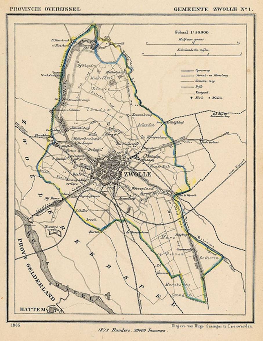 afbeelding van Kuyperkaart Gemeente Zwolle van Jacob Kuyper (Kuijper)