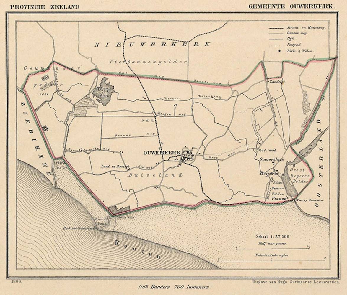 afbeelding van Kuyperkaart Gemeente Ouwerkerk van J Kuyper